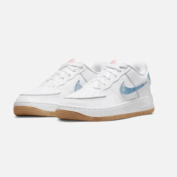! AIR FORCE 1 GS 'WHITE BLEACHED CORAL CLOUDS 7 y - Picture 1 of 9
